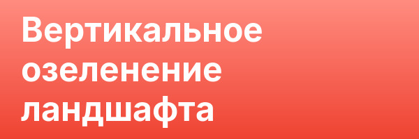 Вертикальное озеленение ландшафта
