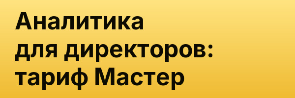 Аналитика для директоров: тариф Мастер