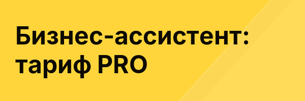 Бизнес-ассистент: тариф PRO