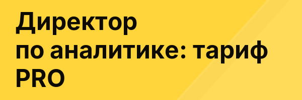 Директор по аналитике: тариф PRO