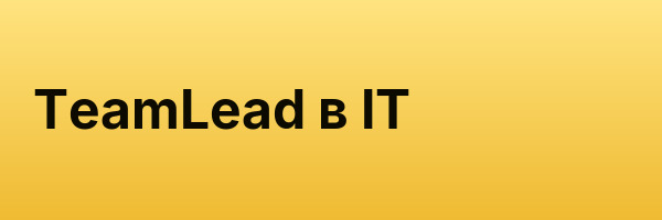 TeamLead в IT